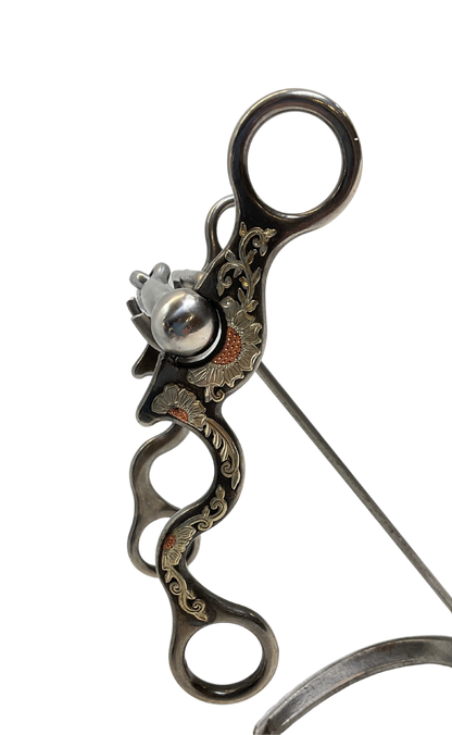 234QC - Snaffle w/Floral & Copper Trim