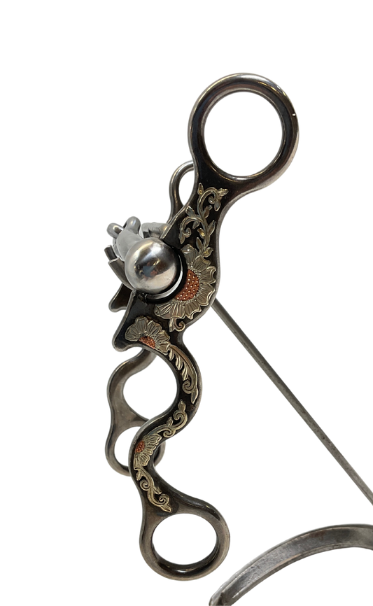 234QC - Snaffle w/Floral & Copper Trim