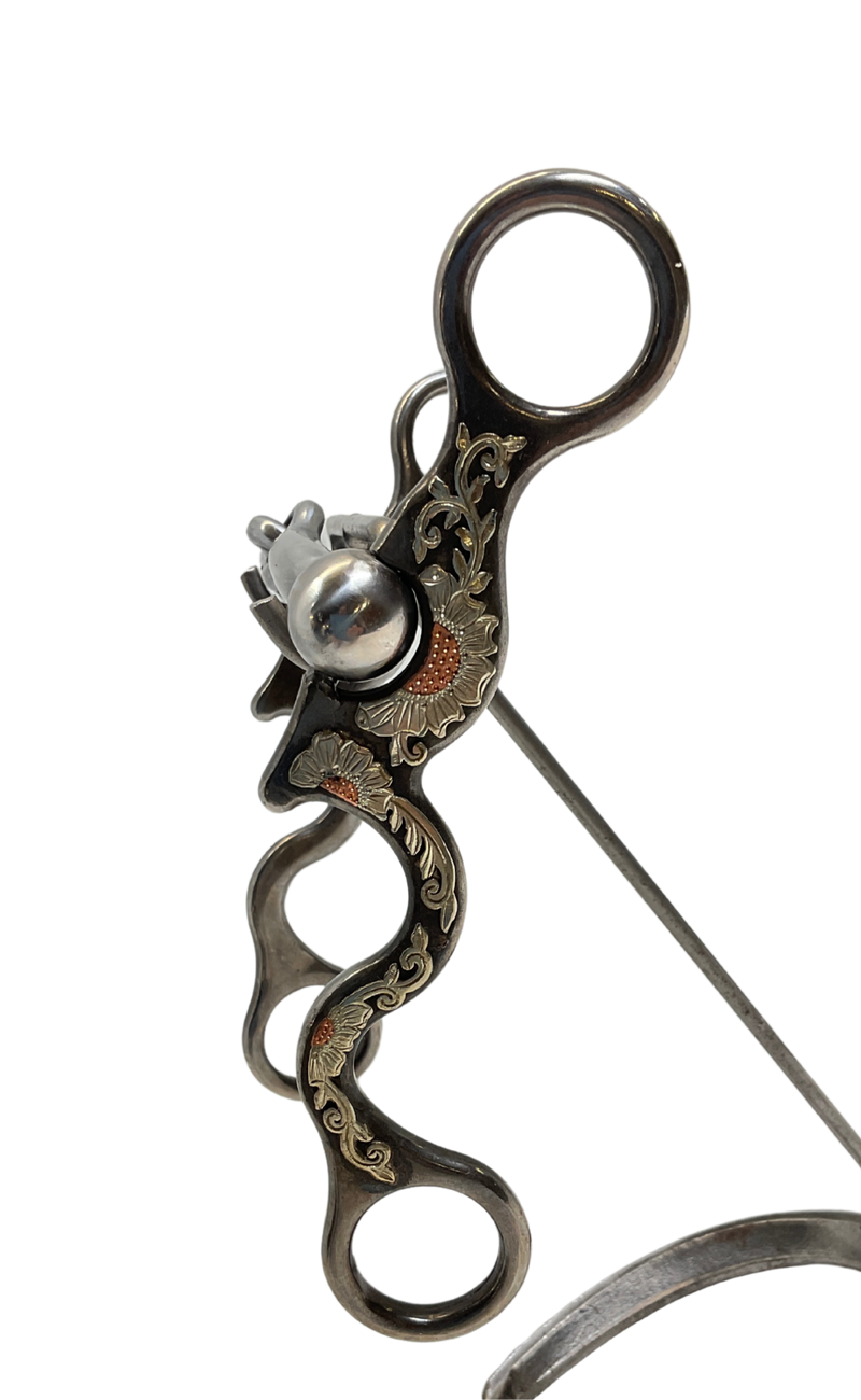 234QC - Snaffle w/Floral & Copper Trim
