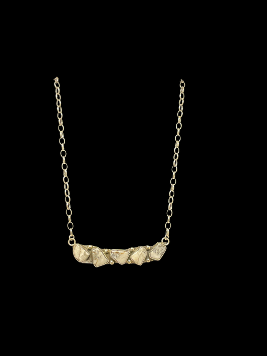 White Buffalo 5 Stone Bar Necklace