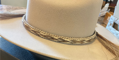 Hitched Horsehair Hat Band w/Double Tassels