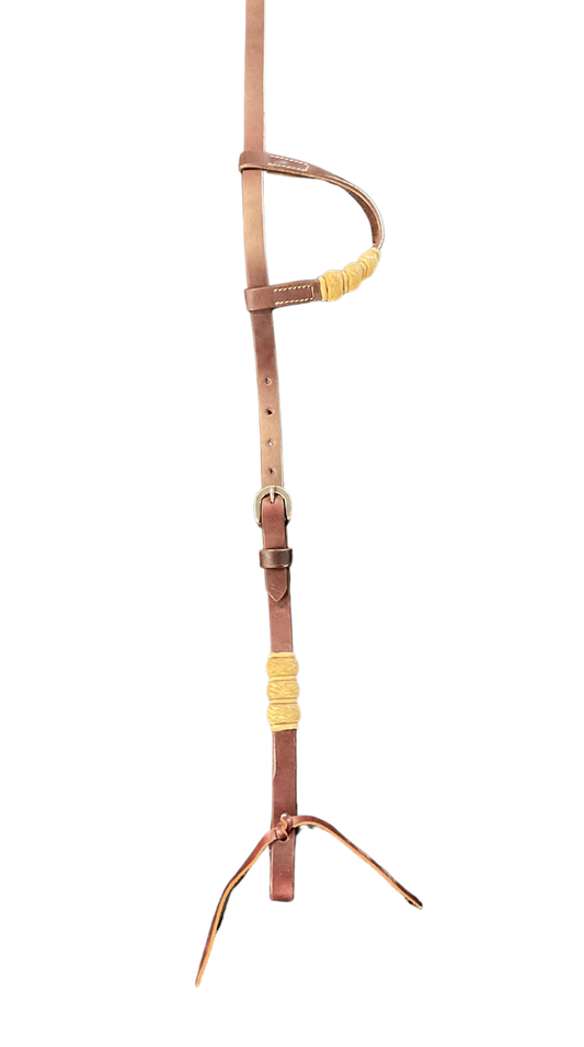 Single Ear Leather w/Rawhide