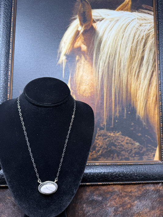 White Buffalo Bar Necklace