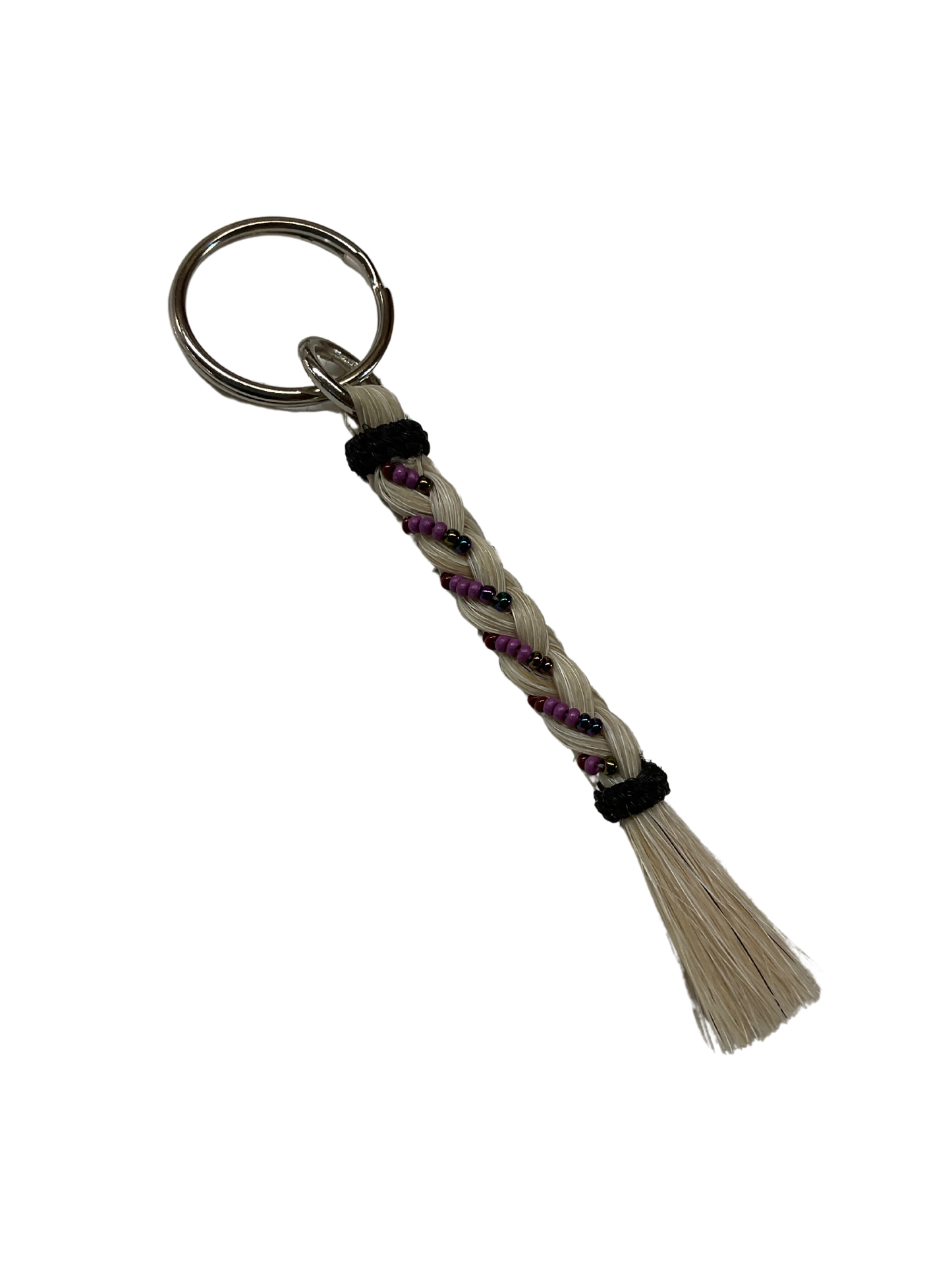 Braided Horse Hair w/Beads Keychain