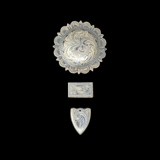 Antiqued El Paso Concho Buckle Set
