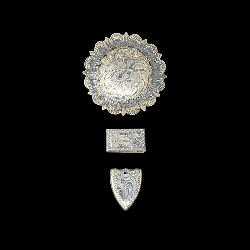 Antiqued El Paso Concho Buckle Set