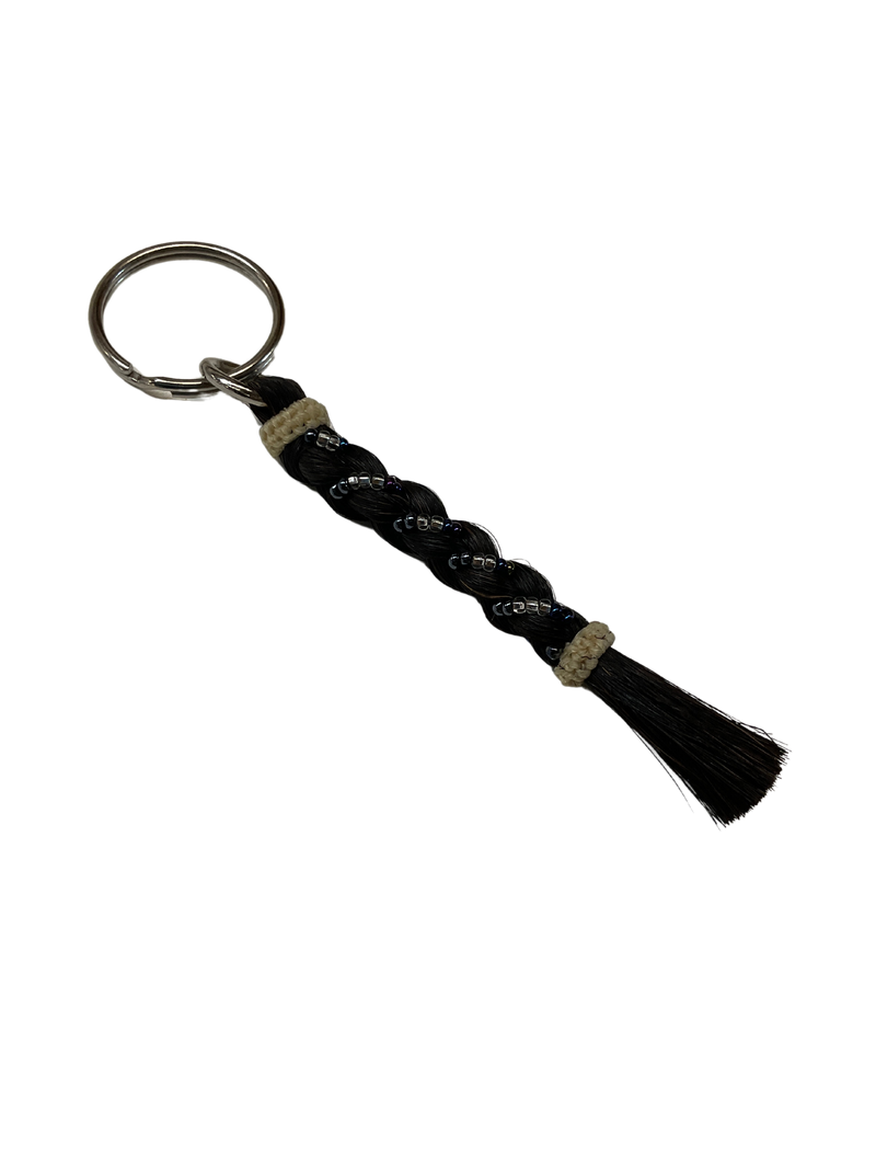 Braided Horse Hair w/Beads Keychain