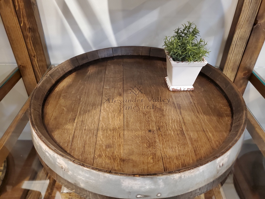 Reclaimed Wine Barrel Lazy Susan