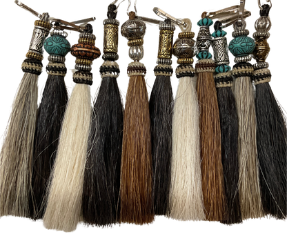 Horse Hair Tassel w/Beads Zipper Pull