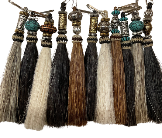 Horse Hair Tassel w/Beads Zipper Pull