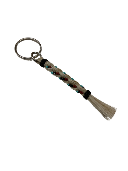 Braided Horse Hair w/Beads Keychain