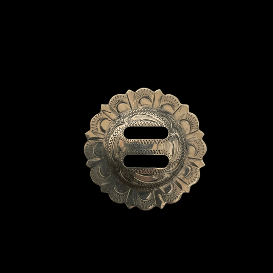 Antiqued El Paso Slotted Concho- Silver Plate