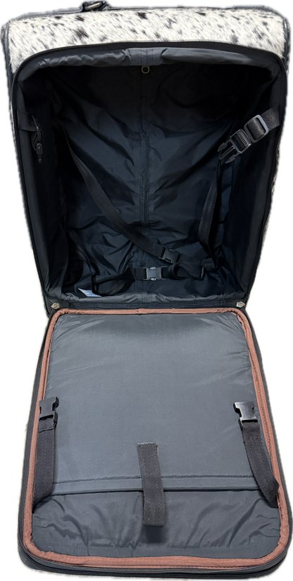 Wheeled Black Cowhide/Leather Luggage