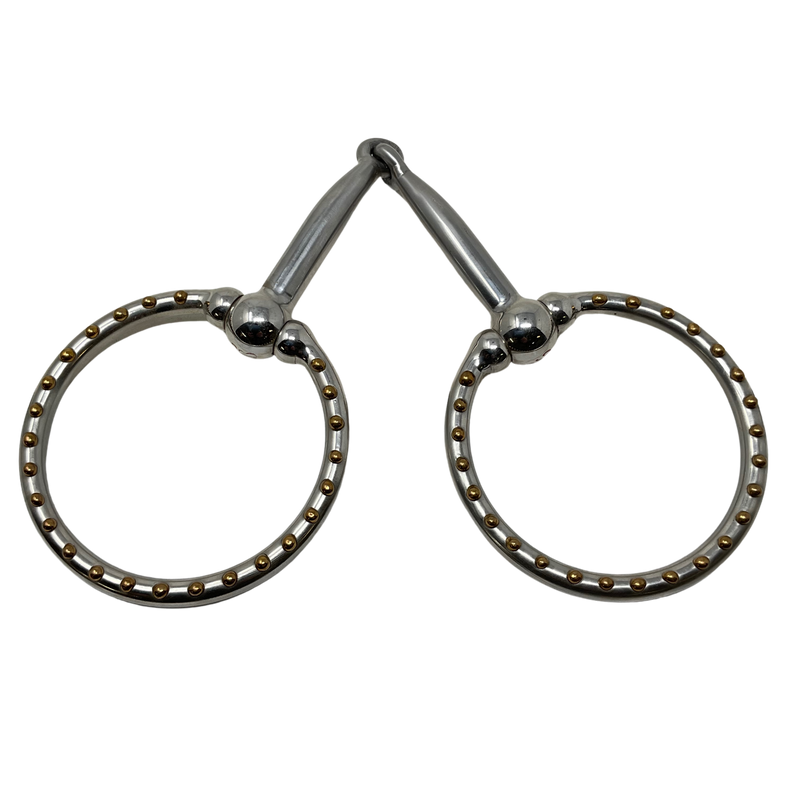 Ballhinge Ring Snaffle w/Brass Dots