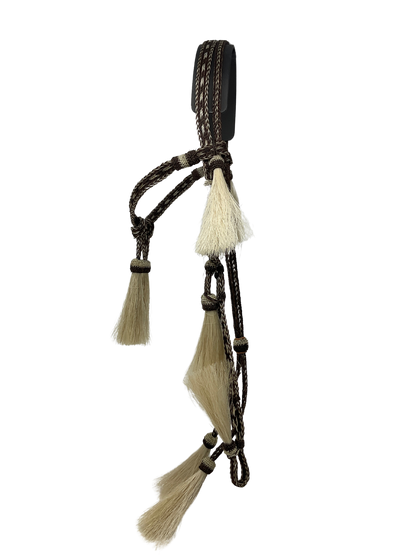 5/8" Flat Braided Horsehair Browband Headstall and Split Reins