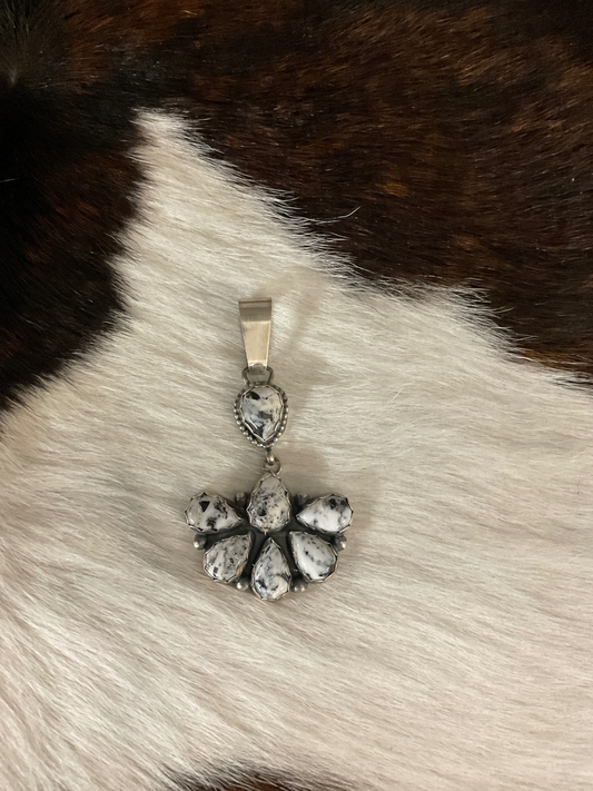 7 Stone White Buffalo Pendant