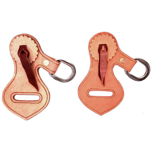 Latigo Keepers w/Rosette & D-Ring- Pair