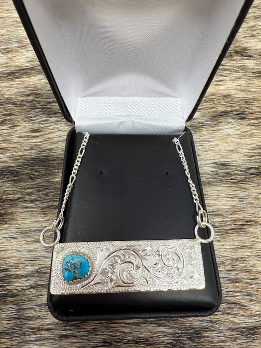 Bar Necklace w/Stone