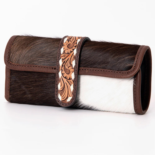 Cowhide Folding Jewelry Case
