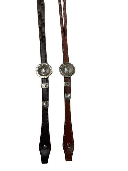 5/8" Split Ear Headstall Hansen Scalloped Round Concho Buckle
