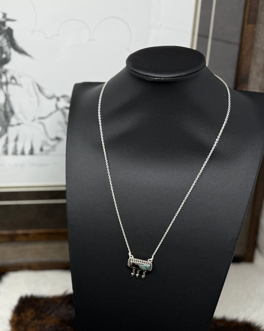 White Buffalo Turquoise Bar Necklace