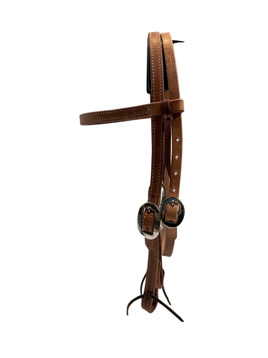 3/4" Double Buckle Harness Leather Browband