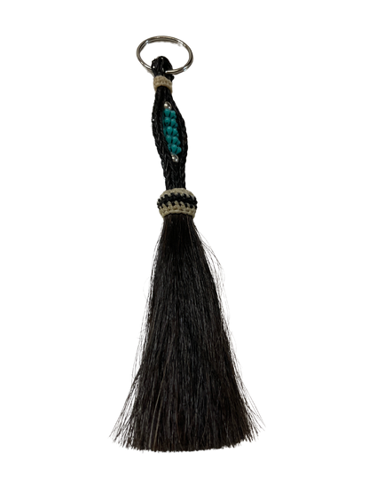 Horsehair Tassel w/Bead Center Keychain