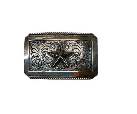 Sterling Silver Star Belt Buckle