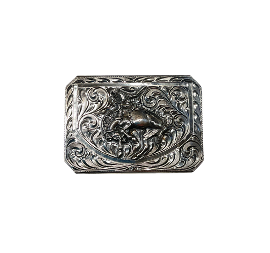 Sterling Silver Bronc Rider Belt Buckle