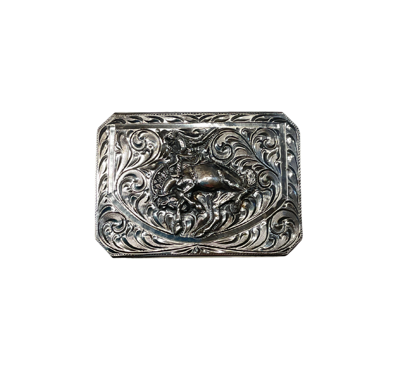 Sterling Silver Bronc Rider Belt Buckle