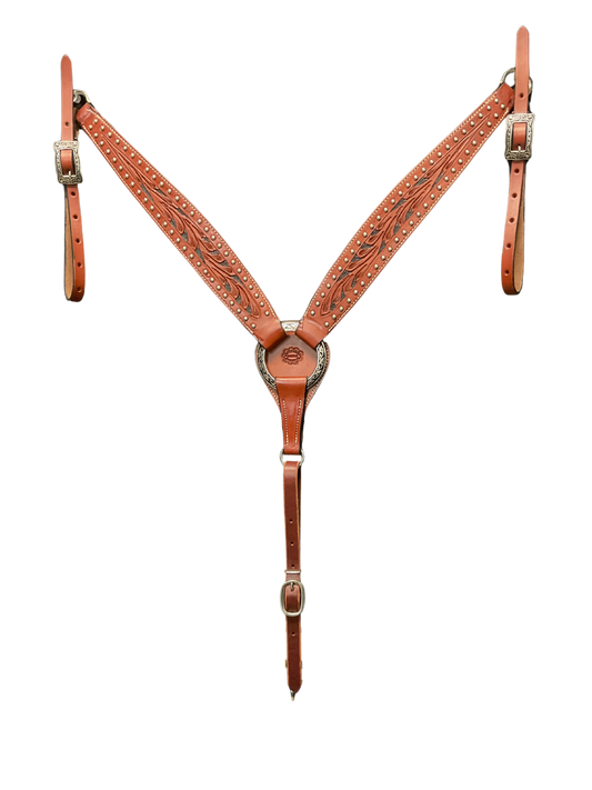 Wide Dyed Floral Breast Collar