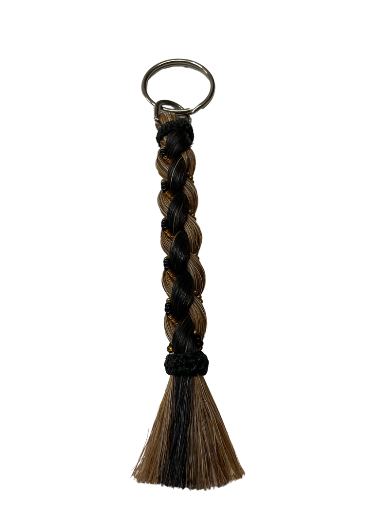 6" Braided Horsehair w/Beads Keychain