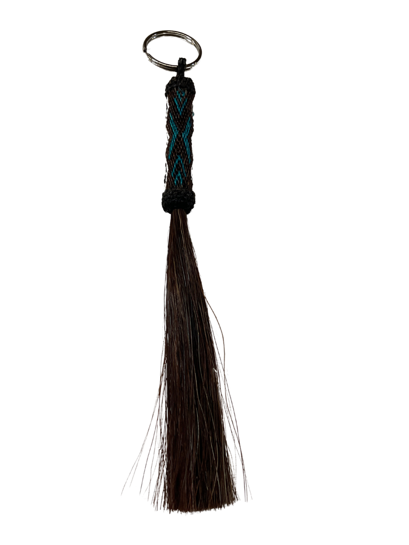 Hitched Horsehair Tube w/Tassel Keychain