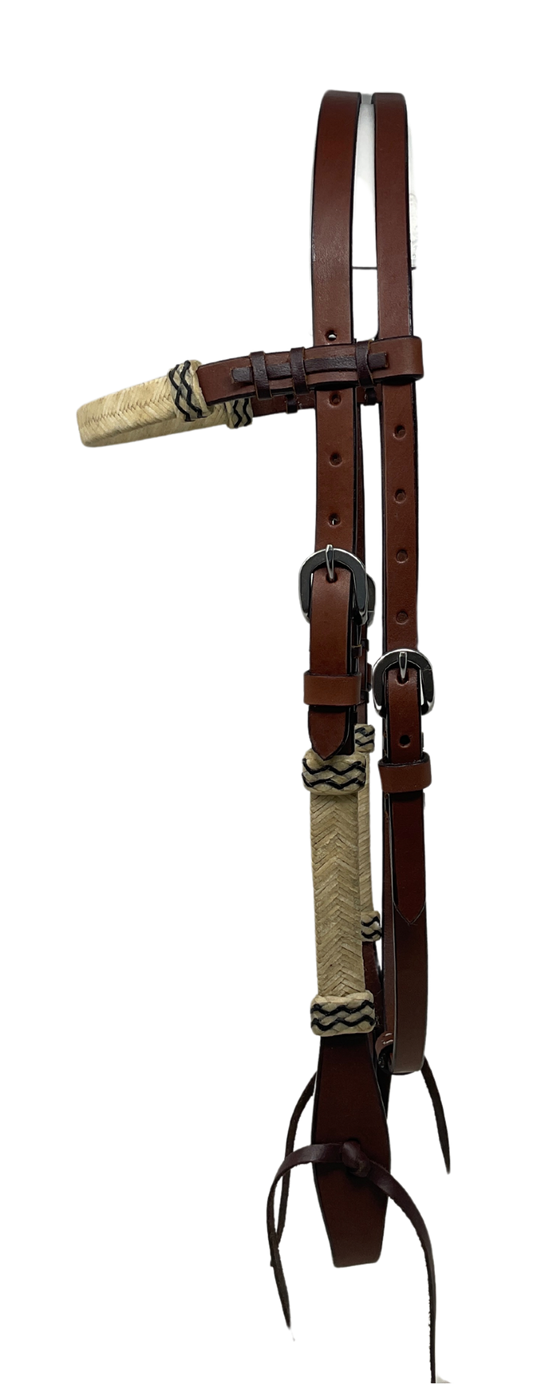 Leather with Rawhide Browband