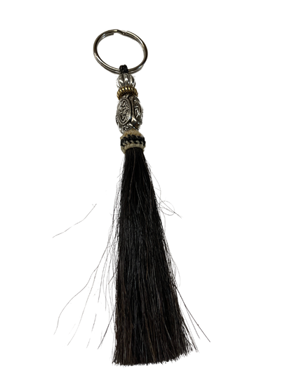 Horse Hair Tassel w/Beads Keychain