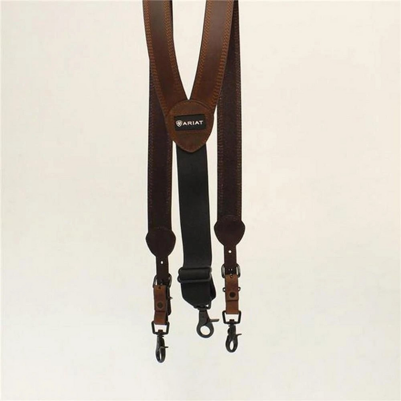Dark Leather Suspenders