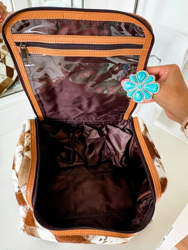 Large Cowhide Toiletry Bag