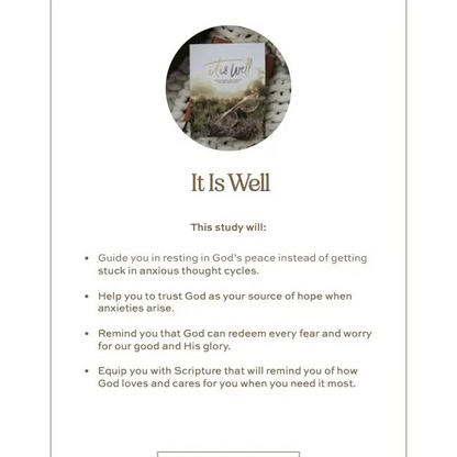 It Is Well - 3 Week Bible Study