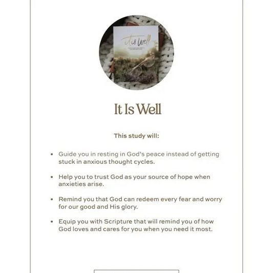 It Is Well - 3 Week Bible Study