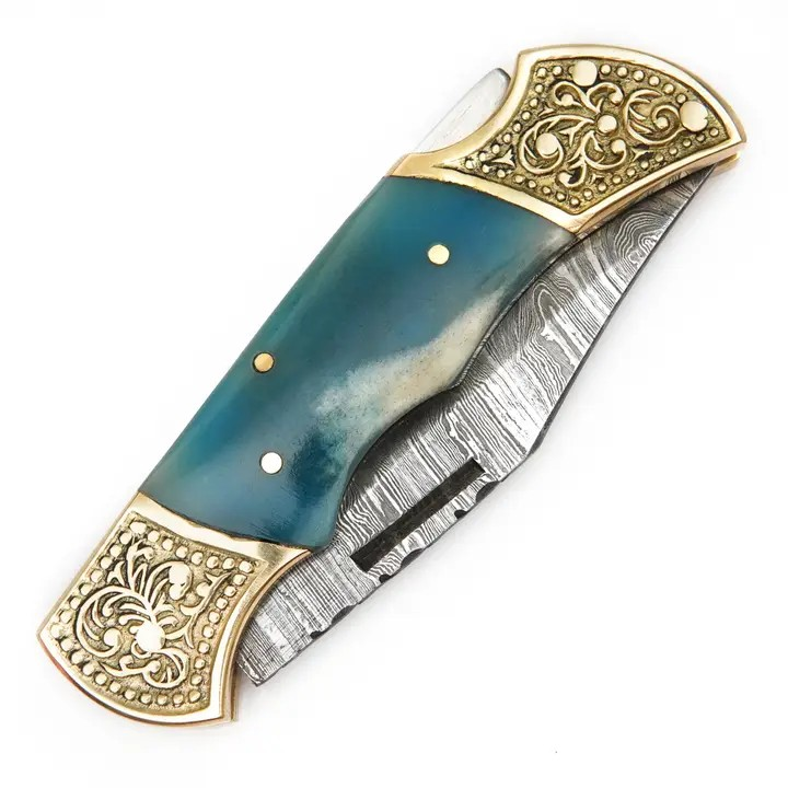 Handcrafted Damascus Skinner Knife w/Sheath