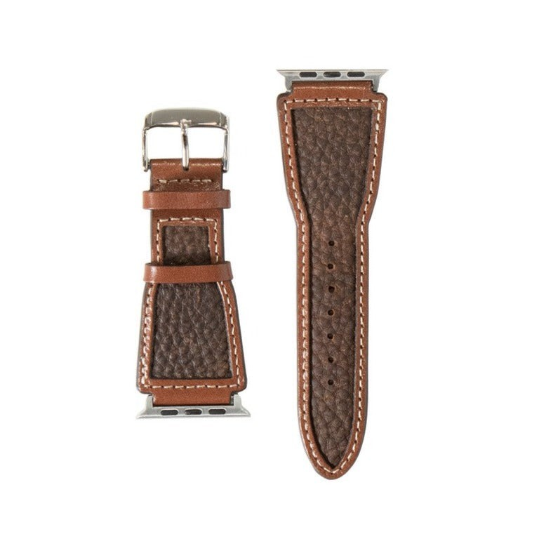 Brown Textured Leather Apple Watch Band