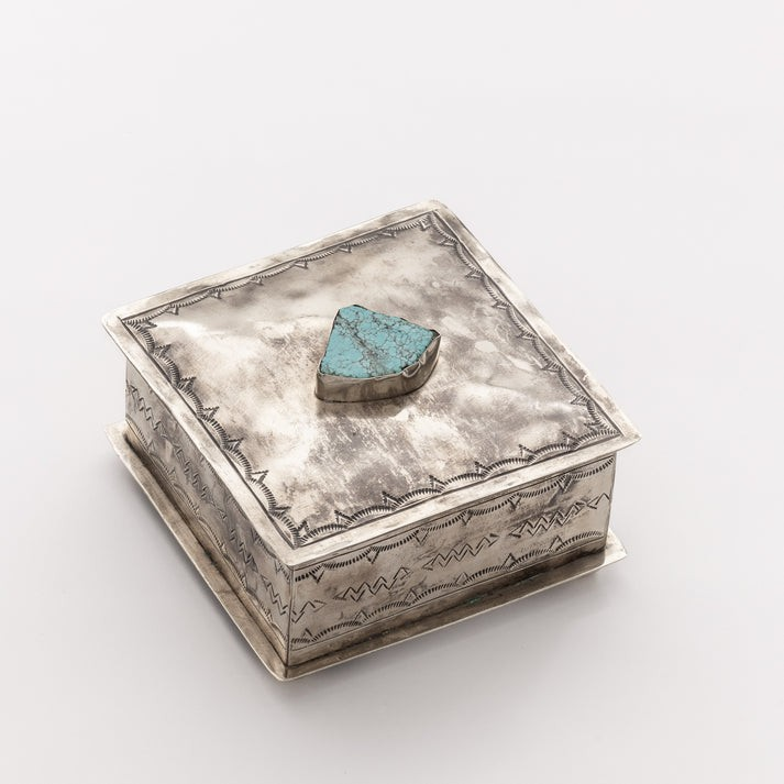 Square Box w/Turquoise 5 x 5