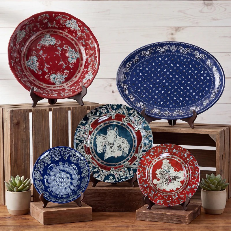 Western Americana Dinner Plates-set of 4