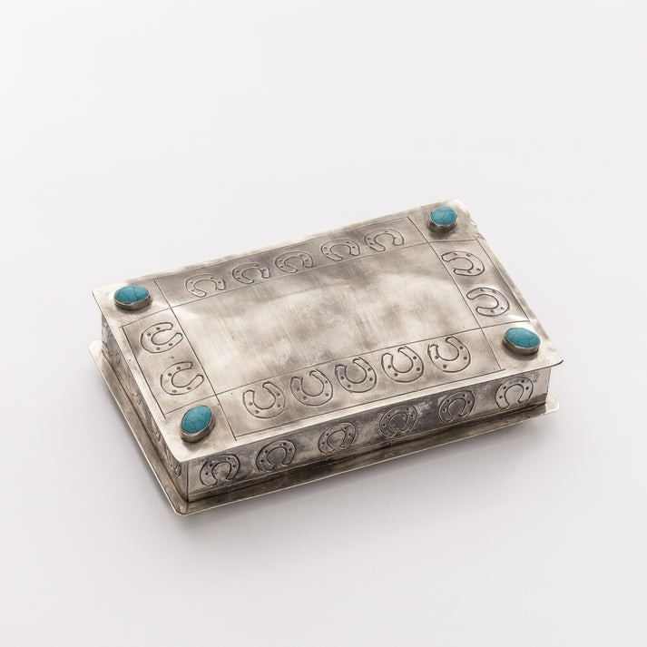 Stamped Horseshoe Box w/Turquoise