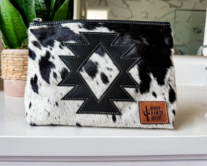 Cowhide Aztec Makeup Bag