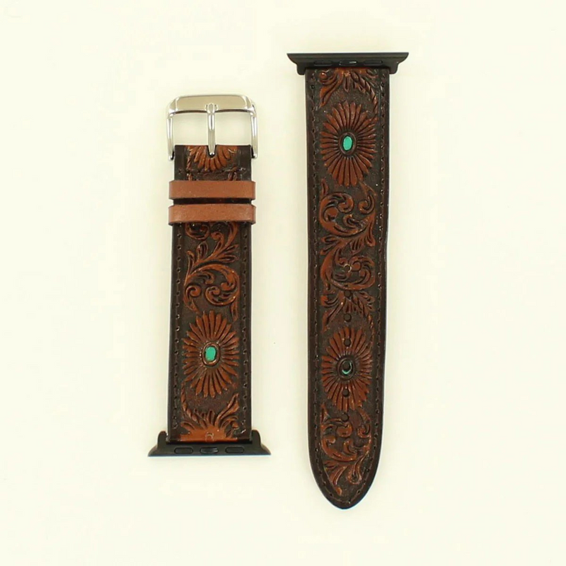 Floral w/Turqoise Dot Apple Watch Band
