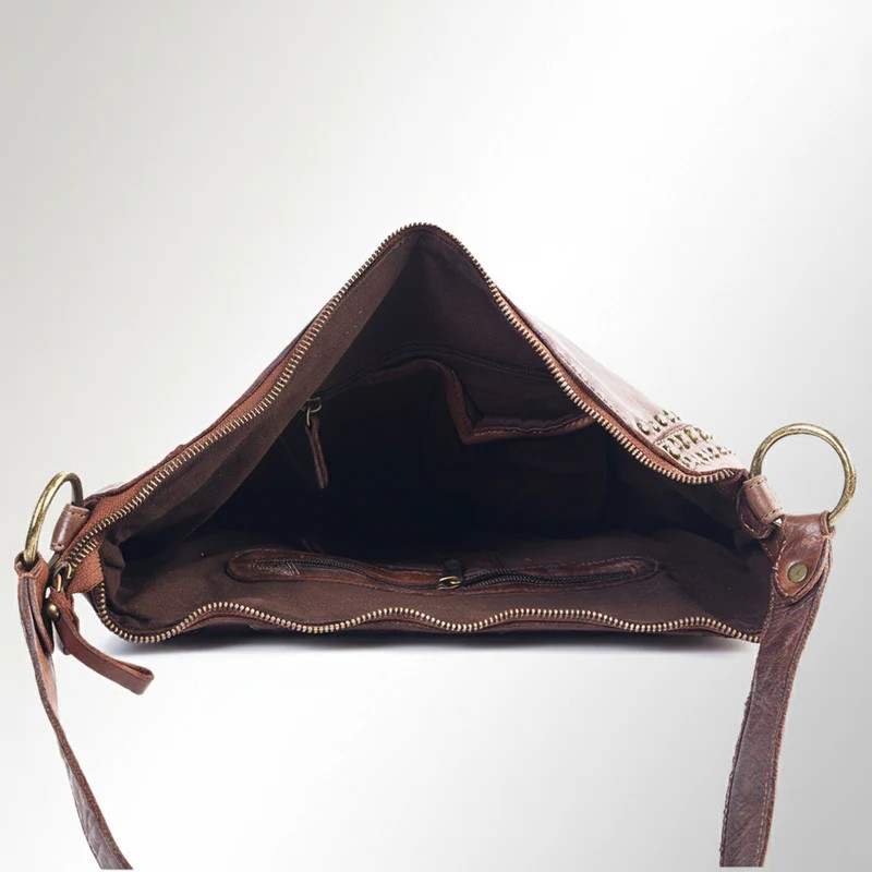 Riveted Leather Shoulder Bag