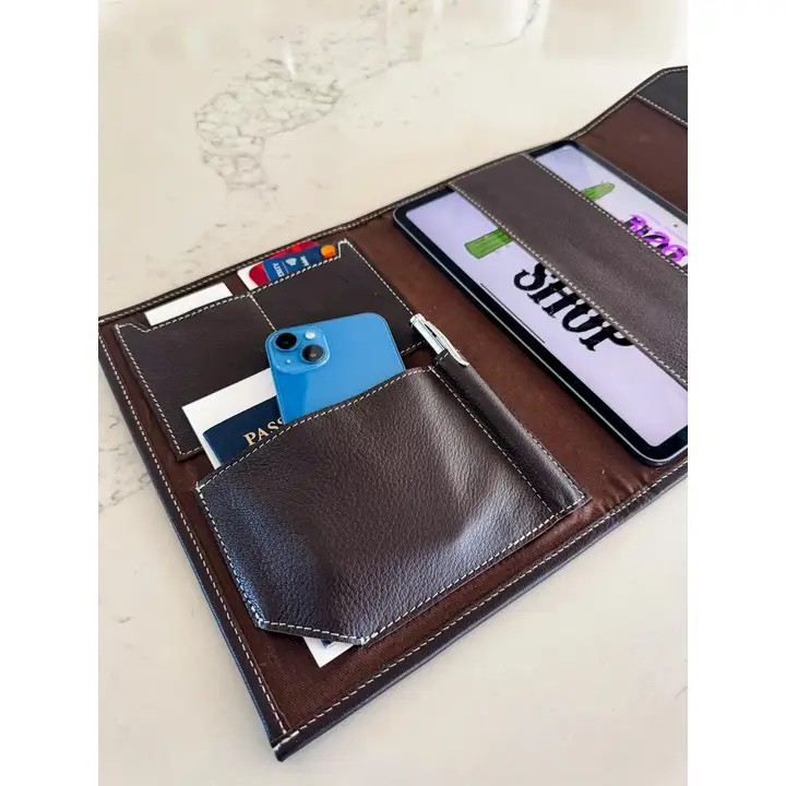 IPad Sleeve-Tan/Brown Cowhide